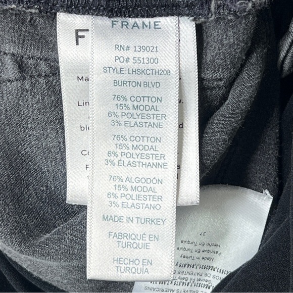 Frame Denim Burton Blvd Gray Maternity Skinny Jeans Stretch Panel Black Wash - Picture 9 of 9